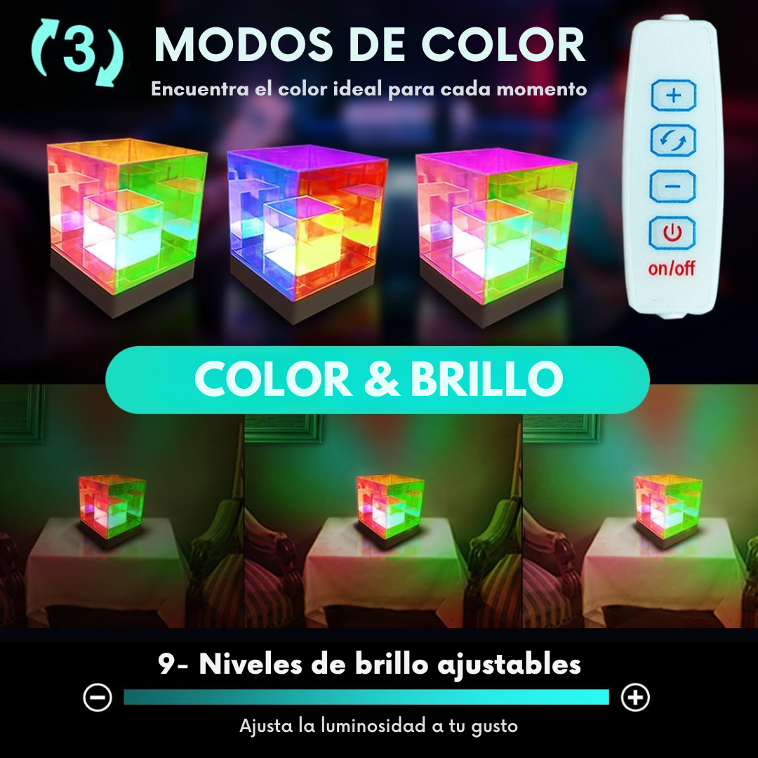 Lámpara Cubo Minimalista con Colores Personalizables